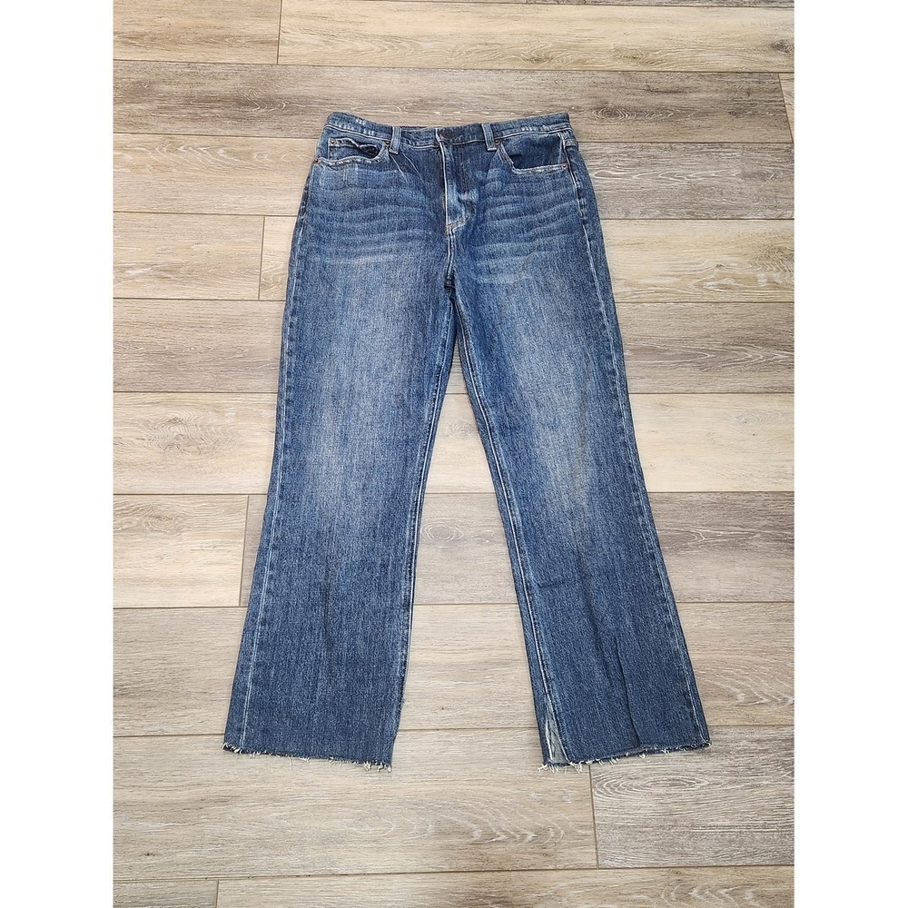 Pistola Washed Blue Wide Leg Jeans With Split Raw Hem Size 29